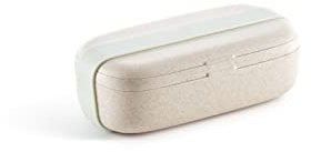 Lékué Lunch Box Organic Individual, Recipiente para transportar alimentos Beis, almuerzos y comidas en el trabajo o fuera de casa, 500 ml.