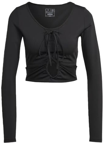 adidas Women's Cropped Dance Long Sleeve T-Shirt, Black, L