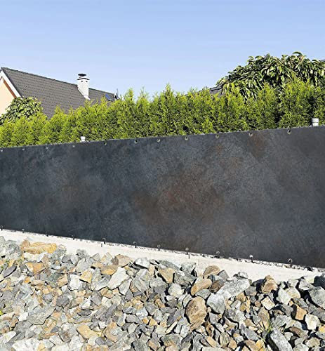 MyMaxxi Zaunbanner Sichtschutz - verwaschene Stahlwand - Abdeckung für Terrasse Zaun - Windschutz Sonnenschutz Blickdicht - Zaunverkleidung wetterfest Sichtschutz Zaun - Verkleidung -
