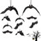 XiXiRan Chauve Souris Deco Halloween, 10 Pack Chauve Souris Jouet Halloween Suspendu Fantôme Décoration Exterieur ou Interieur, Accessoires Halloween Bricolage Deco pour la Fenetre,Mur,Branche