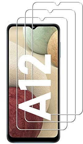 [3 unidades] Protector de pantalla compatible con Samsung Galaxy A12 Protector de pantalla de vidrio laminado de dureza real, vidrio templado 9H 0,33 mm, ultra transparente