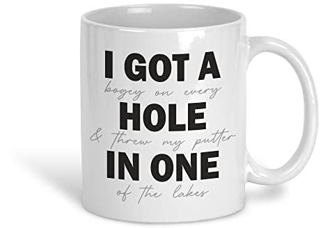 I Got A Hole In One Golf Personalised Sport Mug Gift Active Fitness Hobby Golfer (White)