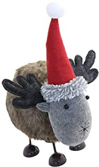 X-MAS Art Collection Weihnacht Deko Schaf Jens wackelnd 35 cm braun mit Mütze
