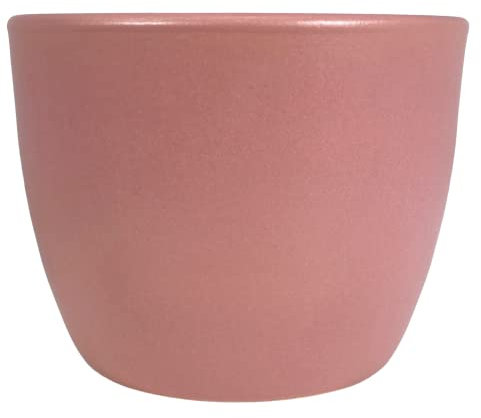 Meliflor Maceta Cerámica Redonda 18x13cm Rosa Duraderas y Resistentes - Decoración - Hogar y Jardín - Artesanalmente Fabricado en España