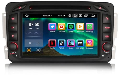 8-Kern Android 13 Car Stereo für Mercedes Benz C/CLK/G Class W203 W209 Vito Viano Support GPS Sat NAV Carplay Android Auto DSP Bluetooth 5.0 WiFi DAB+ TPMS 4GB RAM + 64GB ROM
