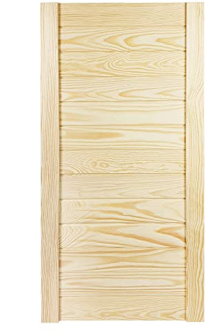 DecoMeister Puerta de Lamas con Tablones de Estructura Cerrada de Madera Maciza de Pino Sin Tratar para Armarios Estanterías Frente de Mueble de Dimensiones 394x766 mm Producto Individual