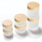 TUAKIMCE 6 Stück 15ml 30ml 60ml weiß mattiertes Glas Cremedose Leer Leerdose klarer Tiegel Leerdose Leere Nachfüllbare Behälter Glasbehälter mit Deckel und Liner für Lotion, Creme, Kosmetik