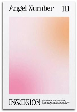 V BY N Angel Numbers 111 Poster Vintage Art Cover Raumdekor Ästhetische Schlafzimmer Dekor Leinwand Poster für Schlafzimmer 60 x 90 cm Unframe Stil