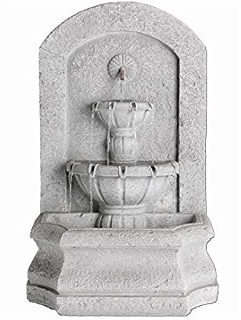 LQSSA Fontaine d'eau de Jardin extérieure, Statue d'ornement en Pierre Solaire de Jardin et d'extérieur, Fontaine de Cascades sur Pied, fontaines pour la Maison et la Cour Decoration