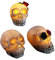 JAWSEU 3 Stück Halloween Deko Schädel Licht mit LED Gruselige Schädel LED Lampen Halloween Deko Totenkopf LEDs Lichterkette Batteriebetrieben LED Totenkopf Skulptur Deko Harz Totenkopf Figur mit LED
