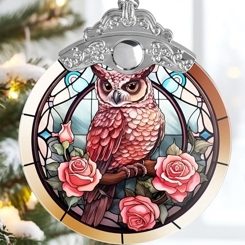 Jocidea Eule Weihnachtsschmuck - Eule Ornament - Eule Hängende Dekor - Eule Weihnachtsbaum Ornamente - Eule Sonnenfänger - Weihnachten Eule Geschenke - Geschenke für Eulenliebhaber - Eule Ornamente
