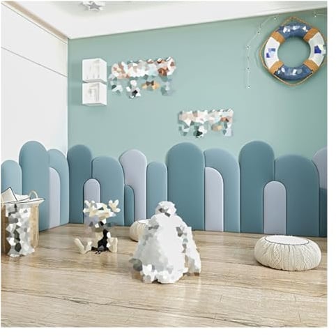 3D-Antikollision Wandpolsterung Für Kinder, 3,7cm Dick Selbstklebend Weiche Tasche Wandpaneele, Bettschutz Wandaufkleber Für Schlafzimmer Büro Spielzimmer ( Color : B , Size : 200x93cm/78.74x36.61in )