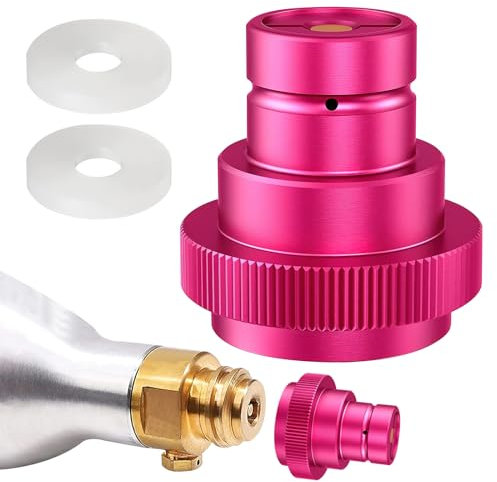 WOKICOR CO2 Quick-Adapter, Rosa Einfache Installation Adapter 425g Zylinder 60L Trapezgewinde TR21-4, Schnelladapter für CO2 Soda kompatibel mit Terra/Art/E-Duo/Crystal 3.0/Gaia Sprudelwasserbereiter