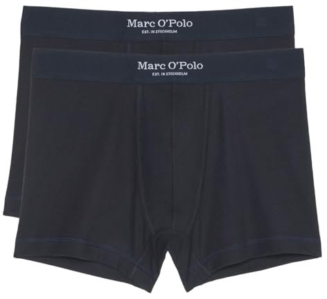 Marc O´Polo Men's Iconic Rib 2-Pack Boxer Shorts, Navy, Medium