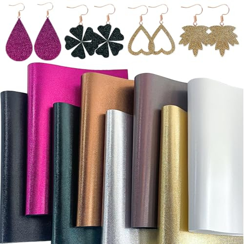 XHT 8 Stück 20 x 30cm Elastisches Glänzende Weiche Feinkorn Kunstleder, wasserdicht, Nähen Stoffen, Schmuckproduktion, Partydekoration DIY handwerk