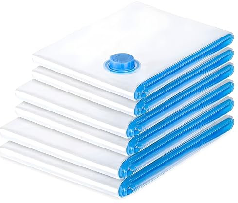 Treaty Vacuum Storage Bags Combo Pack 6 (2 Jumbo, 2 Large, 2 Medium) for Clothes and Travel | Space Saver Airtight Bags