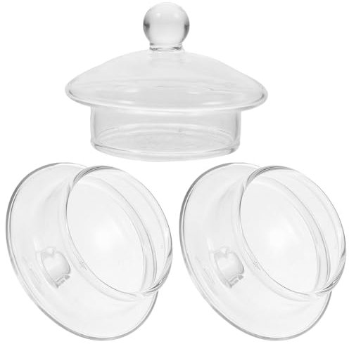 BESTonZON 3pcs Glass Tea Pot Lids Replacement Covers for Teapots Easy to Use Fits Kettles Smooth Edges for Long-term Use Glass Design