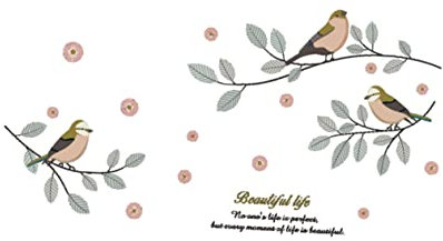 BESTonZON Wandposter selber machen Wandaufkleber für Schlafzimmer Cartoon-Tapete zum Selbermachen Küchenschrankdekor Tapete Wandbild Vogel Wandtattoos PVC-Wandaufkleber der Vogel Hintergrund