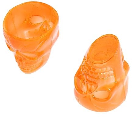 Mikinona 4 Stück halloween tischdeko halloween mug pumpkin cup kleiner Schädelbecher Skelette Trinkbecher -Festival-Pokal -Deko-Tasse scheinen Weinglas