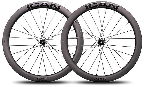 ICAN 700C G25 Carbon Gravel Bike Laufradsatz 25 mm Innenbreite 24/24 Löcher Center Lock XDR Freilauf
