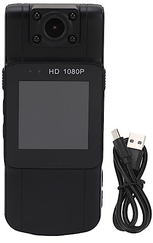 Body Camera, Mini Body Camera Body Cam 1080P Infrared Night Vision Motion Detection 1.54inch for Videography