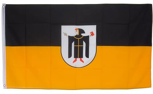 SCAMODA Bundes- und Länderflagge aus wetterfestem Material mit Metallösen, Outdoor Fahne & Flagge (Münchner Kindl) 150x90cm