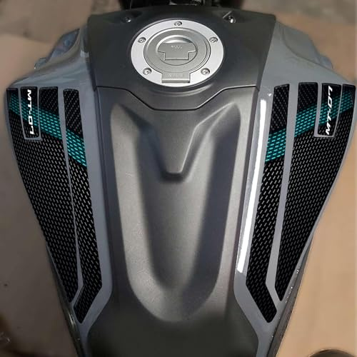 geharzter Aufkleber mit 3D-Effekt, für Motorräder kompatibel mit Yamaha MT 07 2024 MISTRAL GREY (obere Seitenschutz)