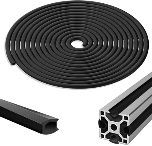 Fentar 10m Perfil Aluminio Tira de Sellado, Burlete Puerta Entrada para Carril de Perfil de Aluminio con Ranura de 8MM, Resistente al Calor Pvcburlete Puerta Serie 30/40 Perfil de Aluminio Estándar