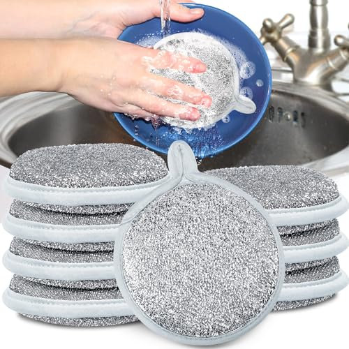 SEPGLITTER 8 Stück Putzlappen Spültücher, Multipurpose Wire Dishwashing Rags für Nass, Drahtspültuch, Spüllappen, Geschirrspüllappen aus Draht für Pfanne Topf Herd Küche