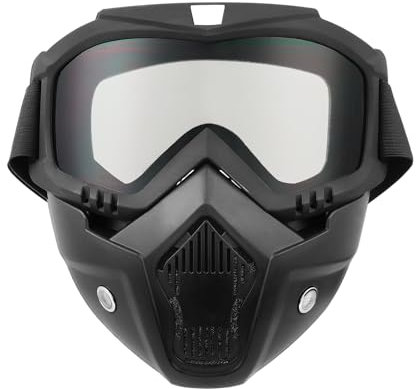 DREAMIZER Motorradbrille Abnehmbare, Staubschutz Motorrad Maske Motorrad Schutzbrille Brille Winddicht Gesichtsmaske Helm Nebelfest Reiten Fahrrad Dirtbike Motocross für Damen und Herren