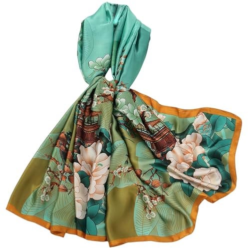 FAIRYGATE Schals & Tücher für Damen Seiden Tuch Muster Eleganter Sommer Schal für Frauen Hochwertiges Seidentuch Weich Seidenschal Halstuch Frühling Stola 87030