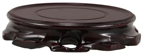 BESPORTBLE Socle en Bois Rond N°3 Marron, Intérieur 10cm, Hauteur 2, 5 Cm | Support Stable pour Bonsaï et Théière Yixing, Usage Intérieur ou Extérieur, Design Oriental Artisanal