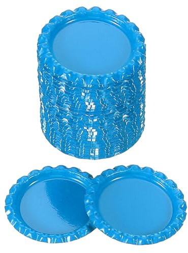 PATIKIL 100 Pieces Bottle Caps for Crafts, 1 Inch Decorative Double Sides Printed Flat Bottle Caps Bulk for DIY Pendants Scrapbooks Badge, Light Blue