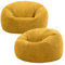 icon Kingston Cord Bean Bag, Set of 2, Ochre Yellow, Large Adult Bean Bag Chair with Filling Included, Comfy Chair, Living Room Furniture, Bedroom Furniture