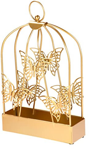 TOPPERFUN Kreativer Mückenspiralenhalter in Schmetterlingsform aus Metall Goldfarben mit Auffangschale für Zuhause und Garten