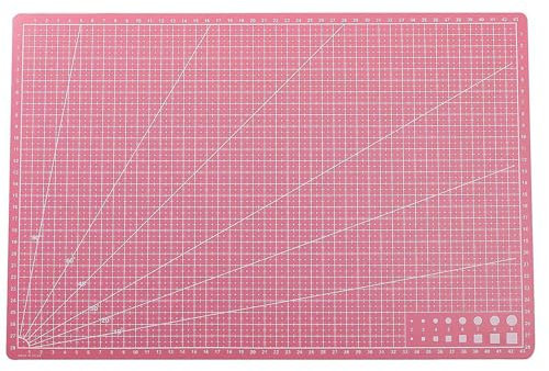 Schneidematte A3, A4, A5, selbstheilend, Messerbrett, Bastelmodelle, mit Zentimeter- und Winkelskala, selbstheilendes Schneidebrett mit 0,1 cm, für Rollschneider, Bastelmesser, Papiermesser (A3, Rosa)
