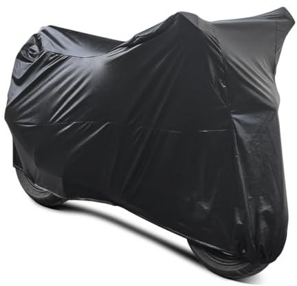 BHIEE Motorcycle Tarpaulin, Stretch Fabric, Waterproof Motorcycle Cover, Dust Protection, Elastic Motorcycle Tarpaulin, Motorcycle Protective Cover for Indoor and Outdoor Use, 245 x 104 x 125 cm