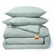 blanketino Bio Musselin Bettwäsche Set (Salbeigrün, 135x200 cm + 1x Kissen 80x80 cm)