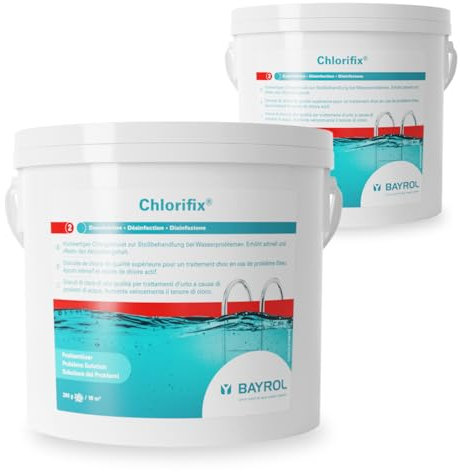 BAYROL Chlorifix 2 x 5 kg - Chlorgranulat Pool zur Schockchlorung bei Wasserproblemen, trübes Wasser, Algen im Pool - schnelllöslich - Chlor Granulat Pool - Algenvernichter