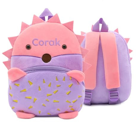 NGTSFLY Personalisierte Rucksack Kindergarten Mädchen Jungen mit Gestickt Namen | Kita Rucksack ab 1 Jahr |Personalisierte Geschenke kinder | Kindergarten Tasche (Igel)