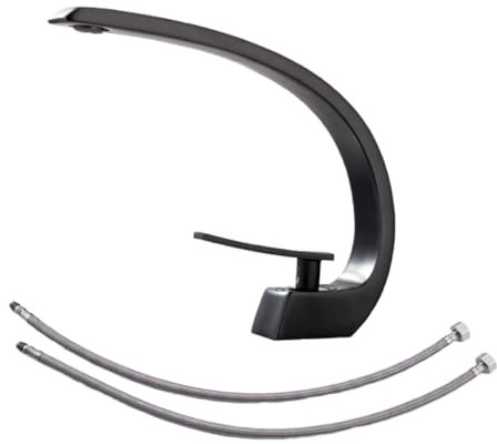 TOPBATHY Robinet De Lavabo Monotrou Mitigeur Eau Froide Et Chaude Pour Salle De Bain Usage Domestique Arrivées Eau De Noir