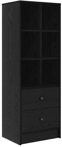 vidaXL Hochboard Schwarze Eiche 45,5 x 34 x 127 cm Holzwerkstoff, Esszimmer aufbewahren, rechteckiger Hochschrank mit großen Schubladen, praktischer Schrank für Ordnung und Regale