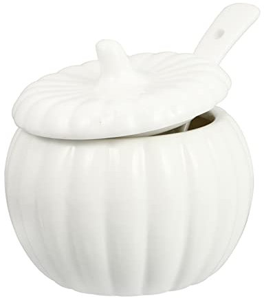 Amosfun 1 ciotola creativa per zuppa di zucca con coperchio e cucchiaio, pentola in ceramica per stufato per una elegante ciotola per zuppa domestica per uso domestico cucina uso microonde lavabile in