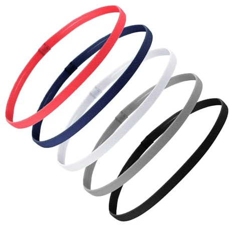 6 Pcs Bandeaux de Sport, Bandeau Cheveux Élastique Bandeaux de Sport Épaisses Bandeauxs Cheveux Homme Bandeau Cheveu Sport Antidérapants pour Yoga Football Jogging Exercice