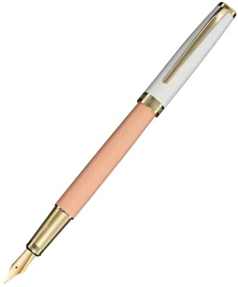 HERO Orange Fountain Pen with 0.5mm Fine F Nib, Smooth Writing Pen for Beginners Journaling Calligraphy Drawing, Office Stationery Gift for Men Women