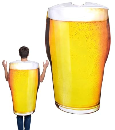 Genérico Alcohol Costume- Realistic Beer Mug Suit, Drink Cup Costume | Quirky Adult Beer Sponge Outfit Unisex Mug And Bottle For Men, Women, Cosplayers, Bar, Party, Holiday, Stage Events, Photoshoot