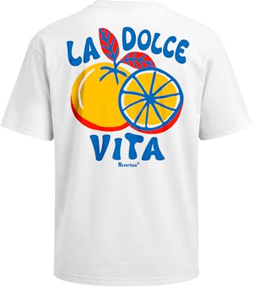 Neverless® Herren T-Shirt - La Dolce Vita - Oversized Relaxed Fit Sommer Fashion Streetstyle