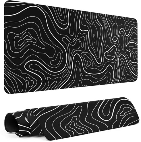 Rcege XL Gaming Mouse Pad with Non-Slip Rubber Base Waterproof Desk Mat | Stitched Edges, Smooth Glide, Extended Desk Pad, Fits Keyboard & Mouse, for Gaming and Home Office