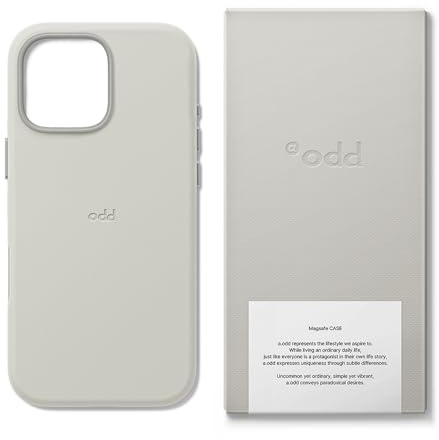 a.odd Vegan Leather Case for iPhone 15 Pro Max (6.7-Inch), Compatible with MagSafe, Soft-Touch Cover with Microfiber Suede Lining, High-Performance Magnets, Slim Camera Protection, (Moon Grey)