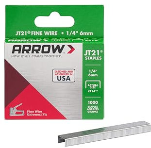 Arrow Fastener JT21 Heftklammern, leicht, 1000 Heftklammern pro Packung